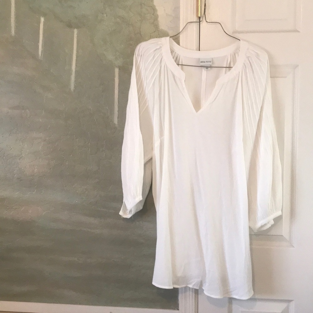 2x Ava&Viv  cream tunic blouse
